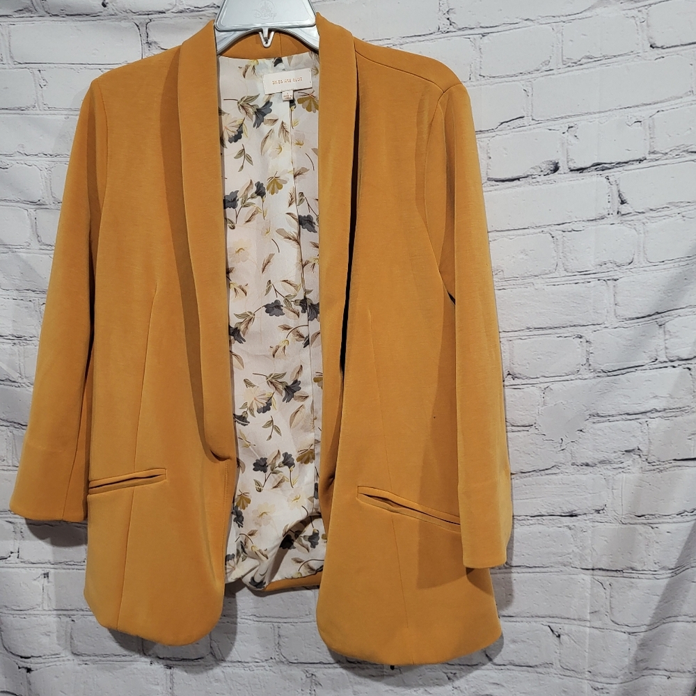 Skies Are Blue Mustard Blazer